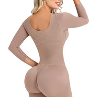 FAJA SHORT CON BRASIER Y MANGAS 3 FILAS MAXIGLUTEOS FP6076