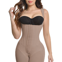 FAJA SHORT TIRANTE ANCHO DOBLE TALLA CON 9 VARILLAS Y 3 LINEAS DE BROCHES  REALCE BOOTYLICIOUS FP1581