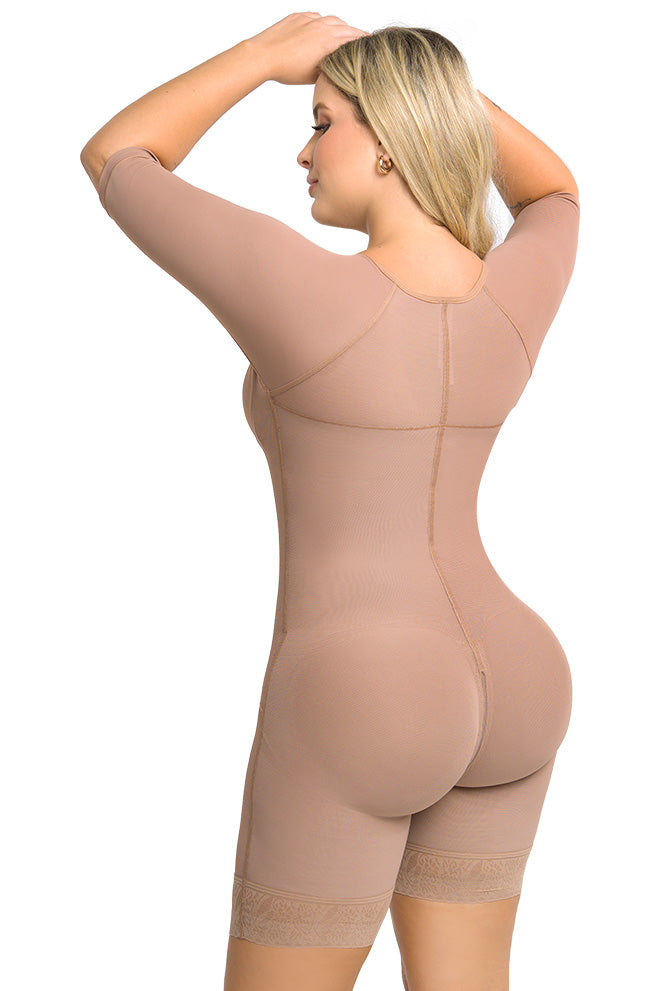 FM3110 LABELLA FAJA MEDIA PIERNA CON BRASIER Y MANGAS POWER UP MAXI