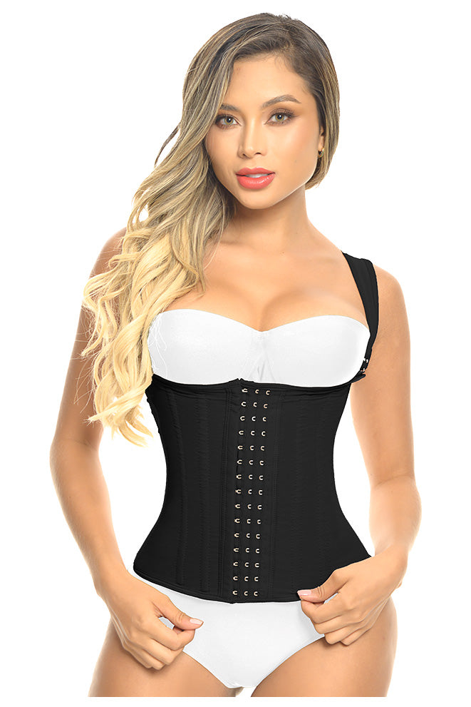 FAJA CHALECO 9 VARILLAS TALLE LARGO TIRANTE ANCHO CON AJUSTE EN BROCHES F5055A