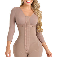 FAJA SHORT CON BRASIER Y MANGAS 3 FILAS MAXIGLUTEOS FP6076