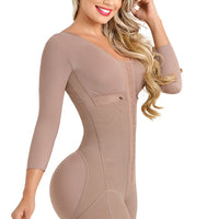 FAJA SHORT CON BRASIER Y MANGAS 3 FILAS MAXIGLUTEOS FP6076