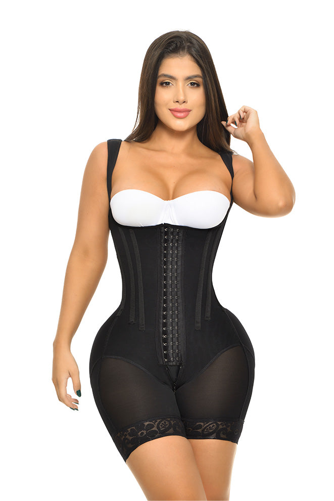 FAJA SHORT RELOJ DE ARENA TIRANTE ANCHO DOBLE TALLA 3 LINEAS DE BROCHES CON 2 VARILLAS REALCE BOOTYLICIOUS FP1571