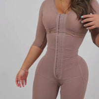 FAJA DE PIERNA LARGA CON BRASIER Y MANGAS CON 3 FILAS DE BROCHES REALCE MAGIC FP6013